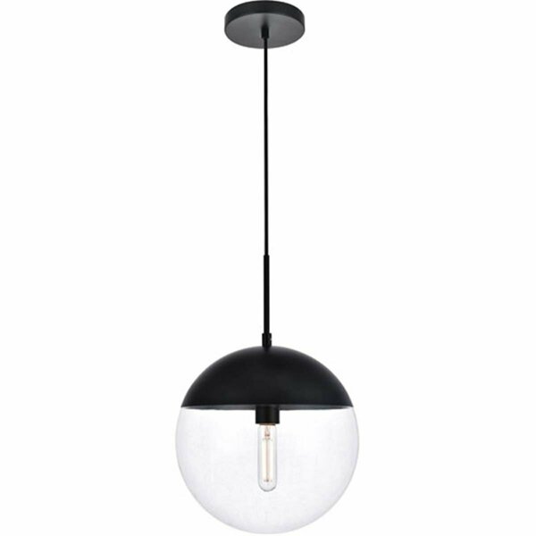 Cling Eclipse 1 Light Pendant Ceiling Light with Clear Glass Black CL2952158
